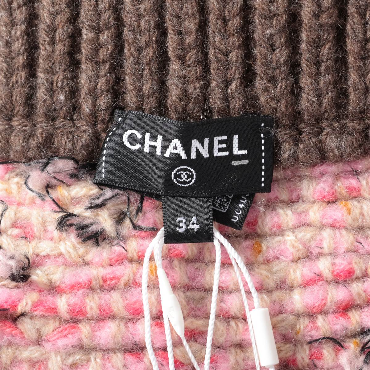 CHANEL COCOMARK 22K WOOL X CASIMIA NittedS SHORT 34 LADY BEIGE X ROSE P73897K10589