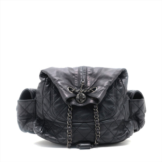 Chanel Matrasse  Chain Rucks Black Gummetal G  17th