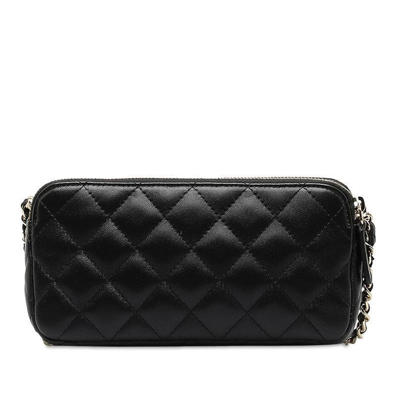 Chanel Matrasse Coco Chain Wallet Shoulder Bag Black   Chanel