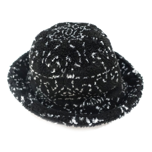 Chanel Bucket Hat AA7847 S Size 21B Fur Boar Black Hat Small