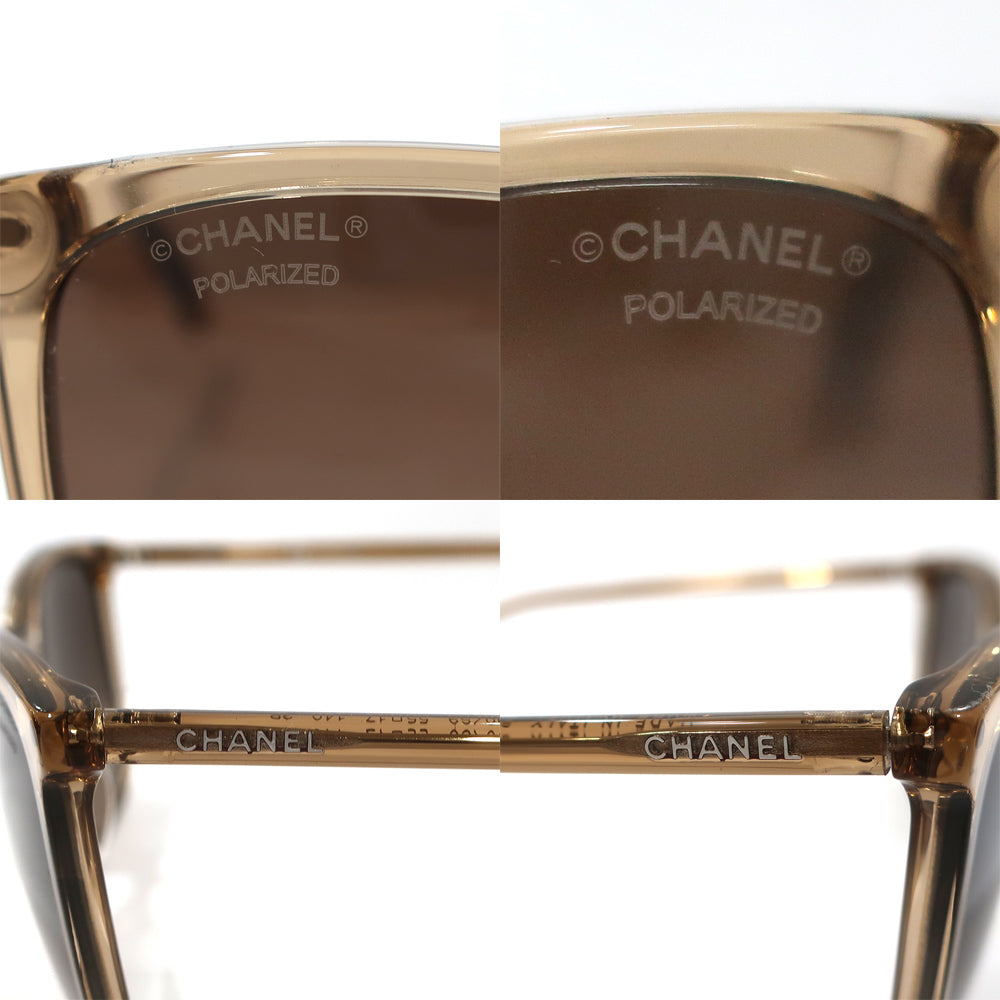 Chanel S Square Coco 5447-A c.1090/S9 Brown Silver G   Women  Sunglasses Box