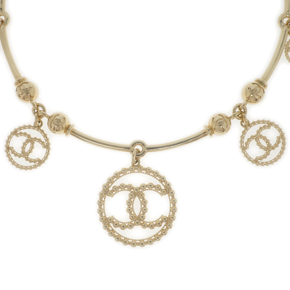 Chanel 5  Charm necklace Chocker C22C Coco CC Mark COCO 50cm G Color Accessories Jewelry