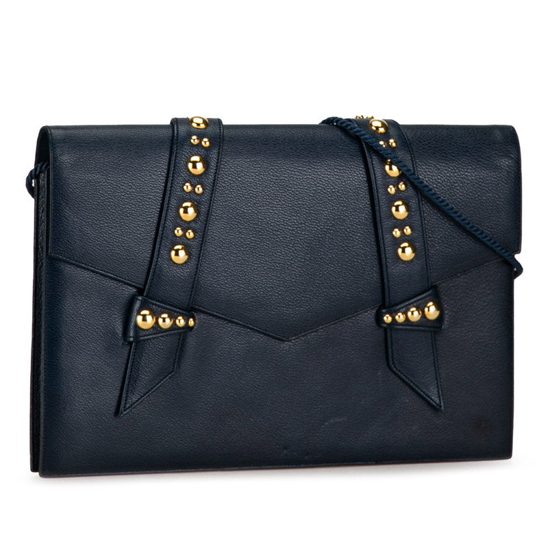 Sun-Laurent Shoulder Bag Navy G Leather  Saint Laurent