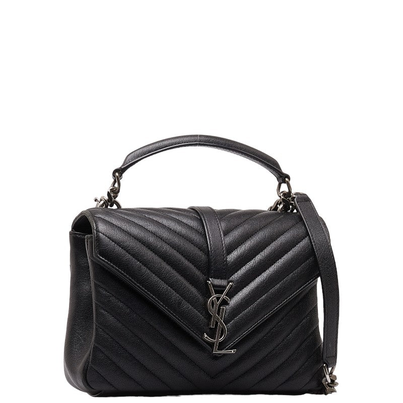 Saint Laurent College Handbag 2WAY 428056 Black Leather  Saint Laurent