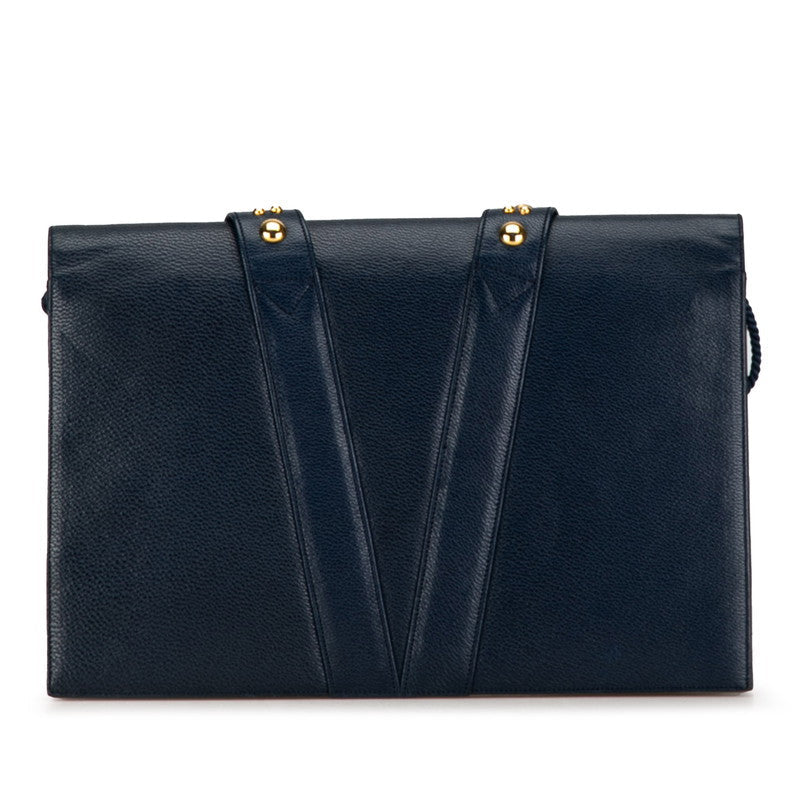 Sun-Laurent Shoulder Bag Navy G Leather  Saint Laurent