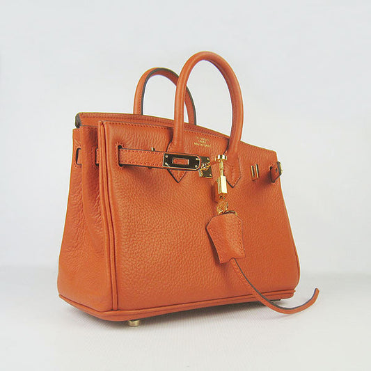 Hermes Birkin 25cm Handbag 6068 orange golden