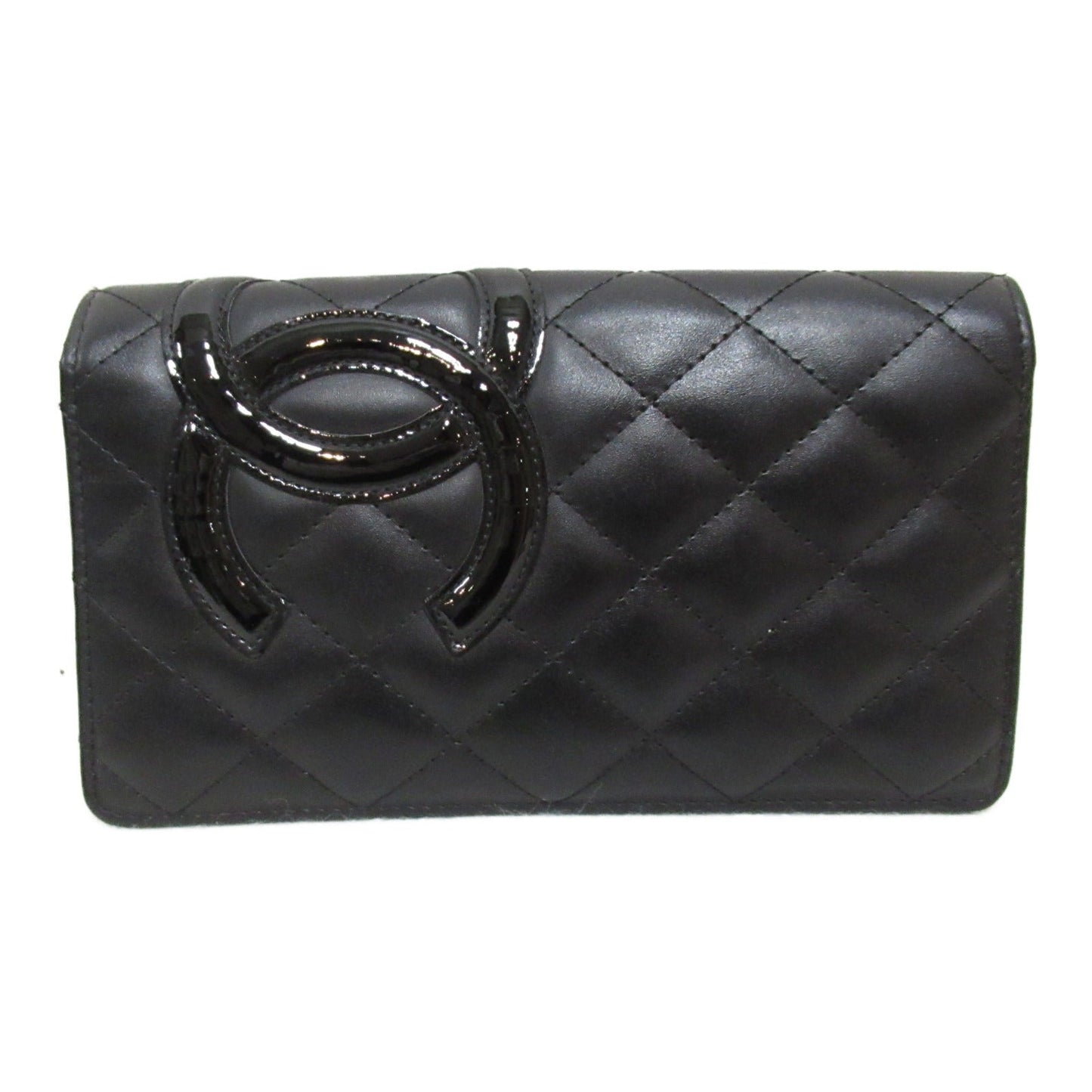 Chanel Champion Line Zip Long Wallet Two Fold Wallet Wallet Leather  Black