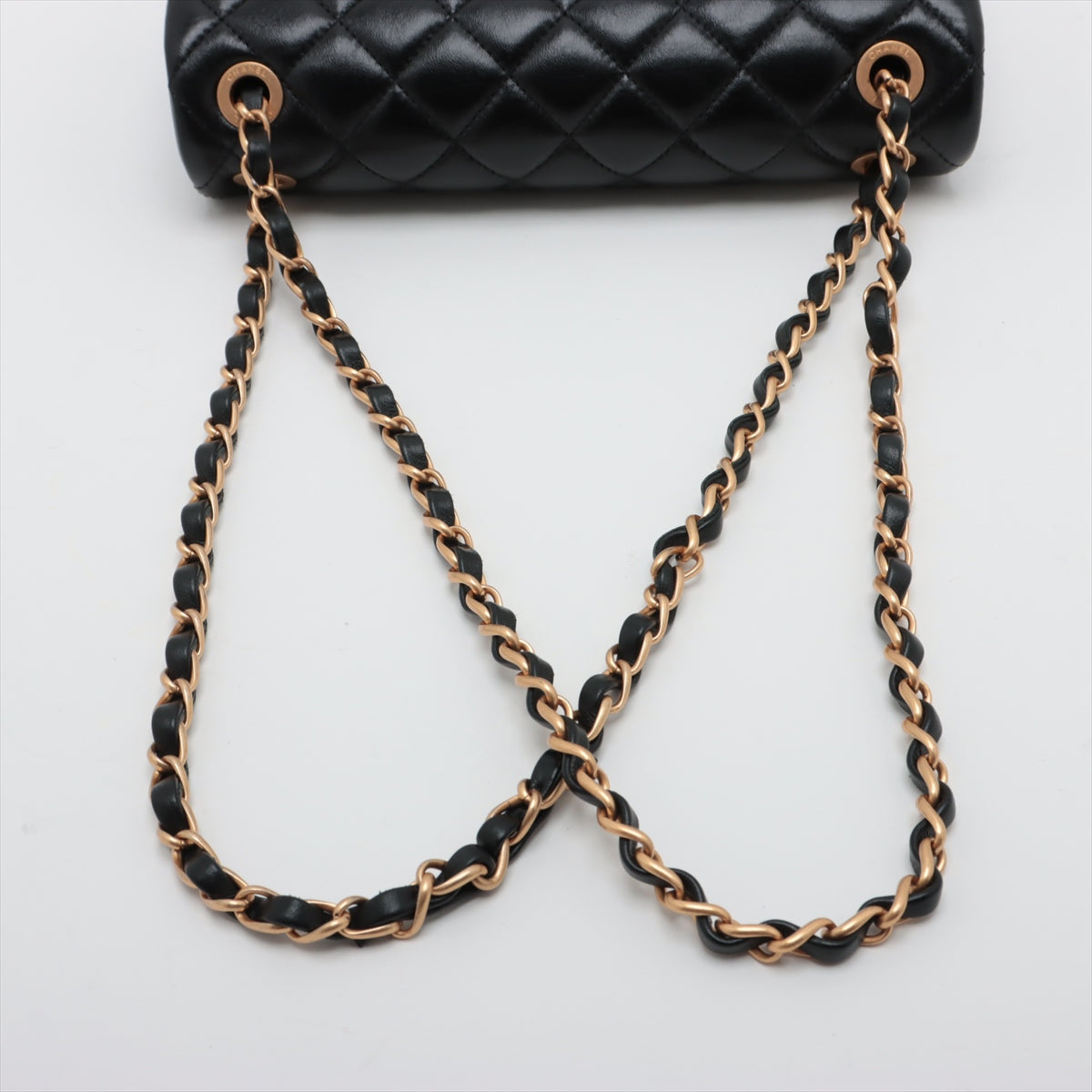 Chanel Matrasse  Single Flap Double Chain Bag Black G