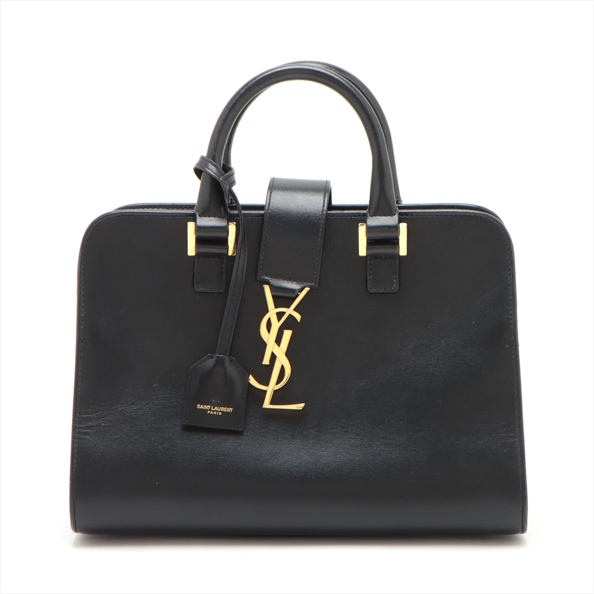 Saint Laurent  Ba Cabus Navy Cabus Leather Handbag Black 568853