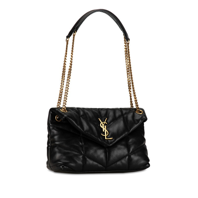 Saint Laurent YSL Logo Pfa Chain Shoulder Bag 577476 Black G Leather  Saint Laurent