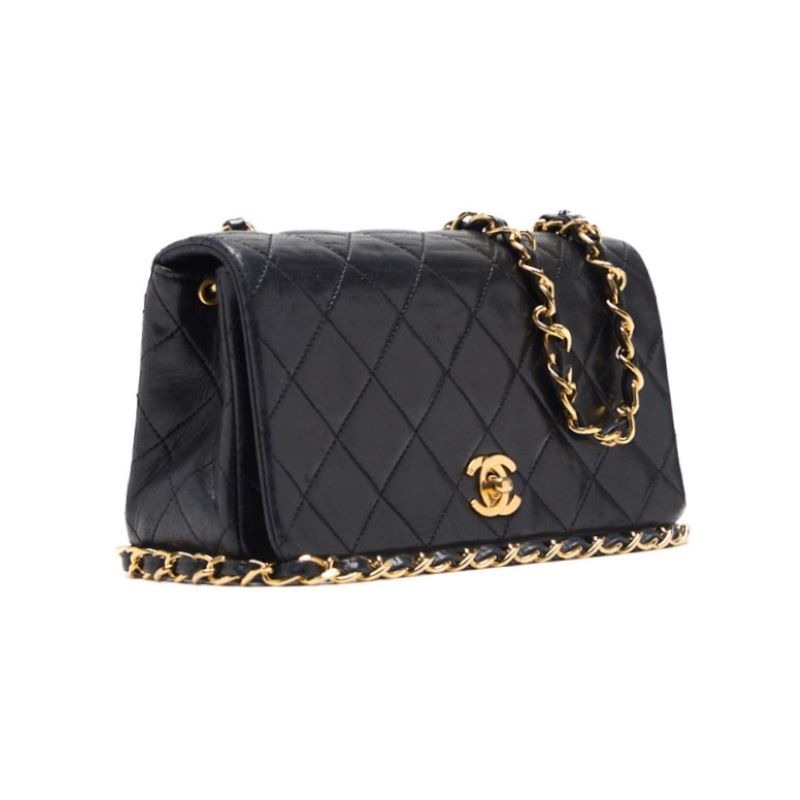 Chanel Mini Trace Full Flap Turnlock Chain Shoulder  Black  Shoulder Bag Miniature Shoulder Bag  Bag Hybrid  Ship SS] E-