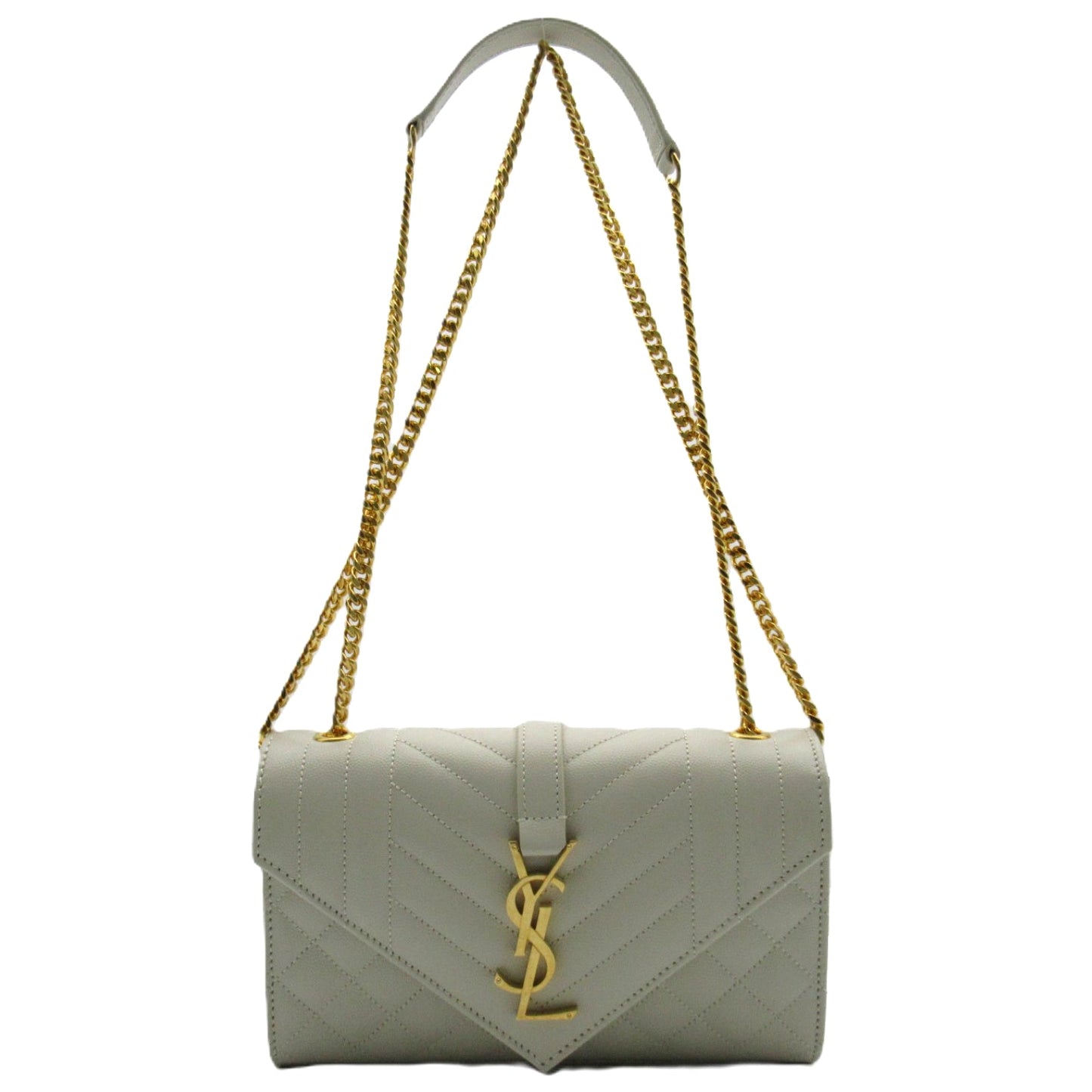 Saint Laurent Chain Shoulder Bag Leather Bag White 600195BOW919207