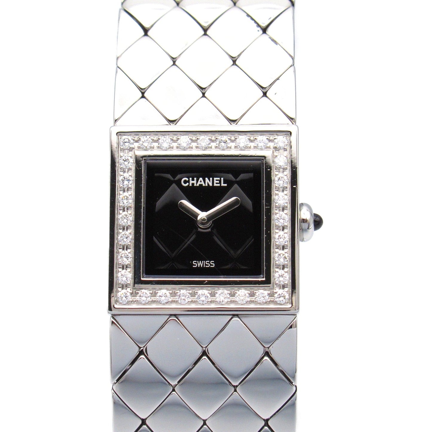 Chanel Diamond Beezel Watch H0489 Black  Watch