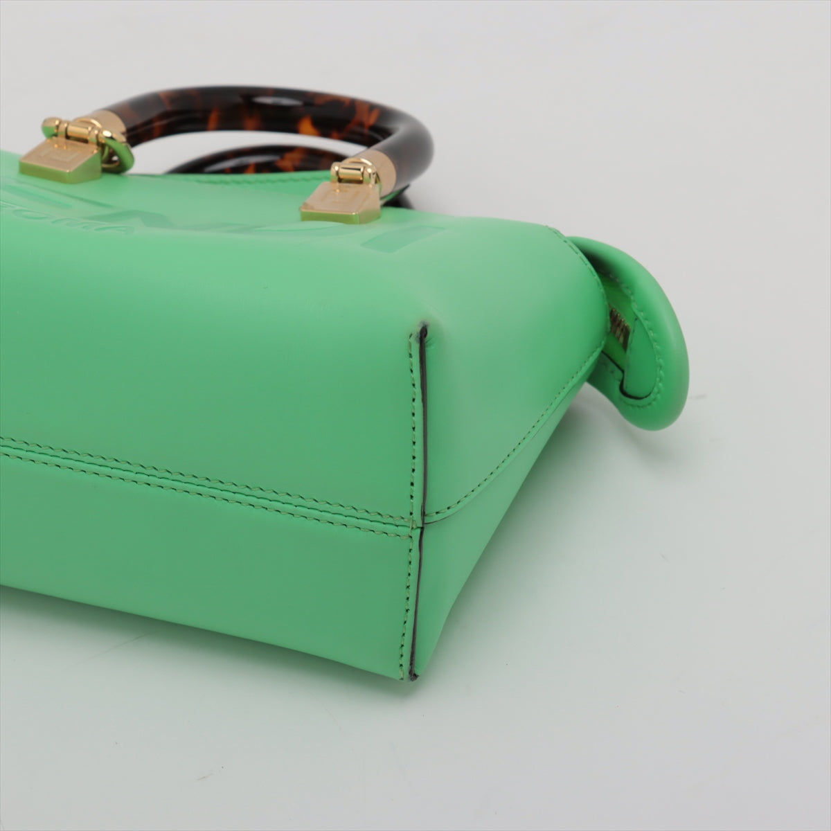 Fendi Byzaw Mini Leather Handbag Green 8BS067 Strap Parts