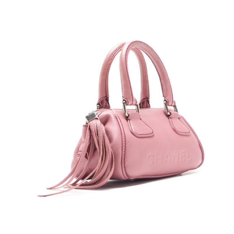 CHANEL CHANEL CABIAS SKIN LOGO MARK HANDBACK WITH FRINGE Pink (Silver G ) Shoulder Bag Mini shoulder bag  bag Ladies bag Hybrid 【 Delivery】 Ladies online