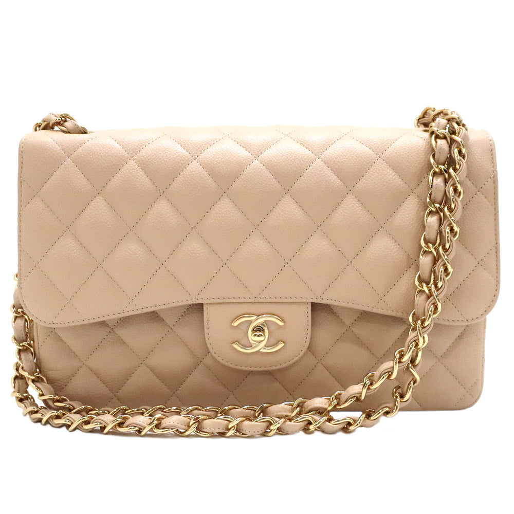 CHANEL CHANEL Deca Caviar S Beige Double Flap Chain Bag G  Coco Shoulder  Fashion s Beautiful s