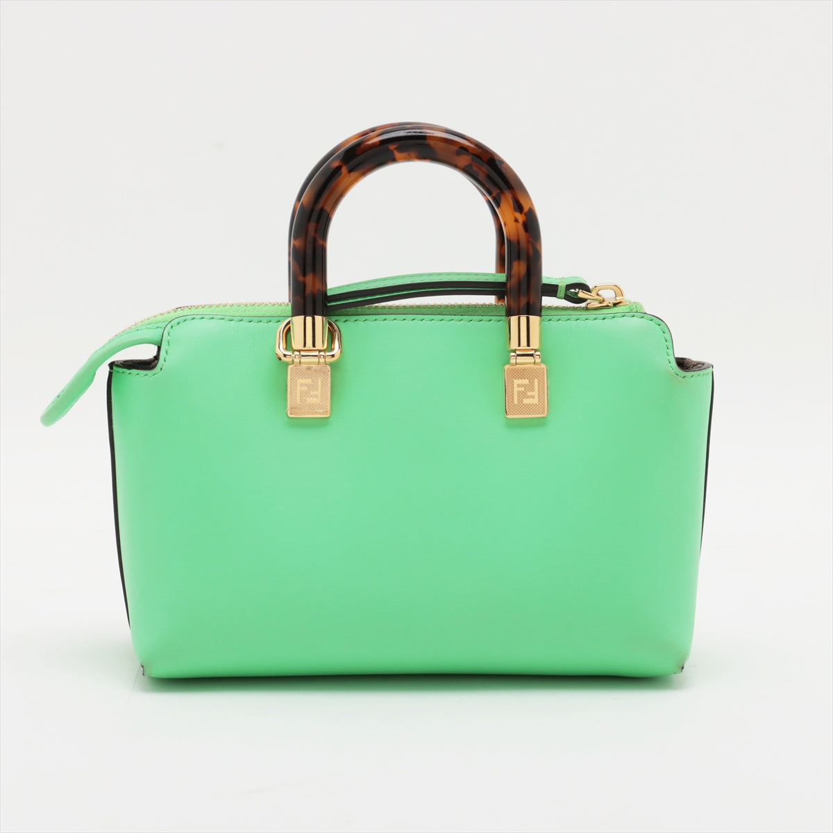 Fendi Byzaw Mini Leather Handbag Green 8BS067 Strap Parts