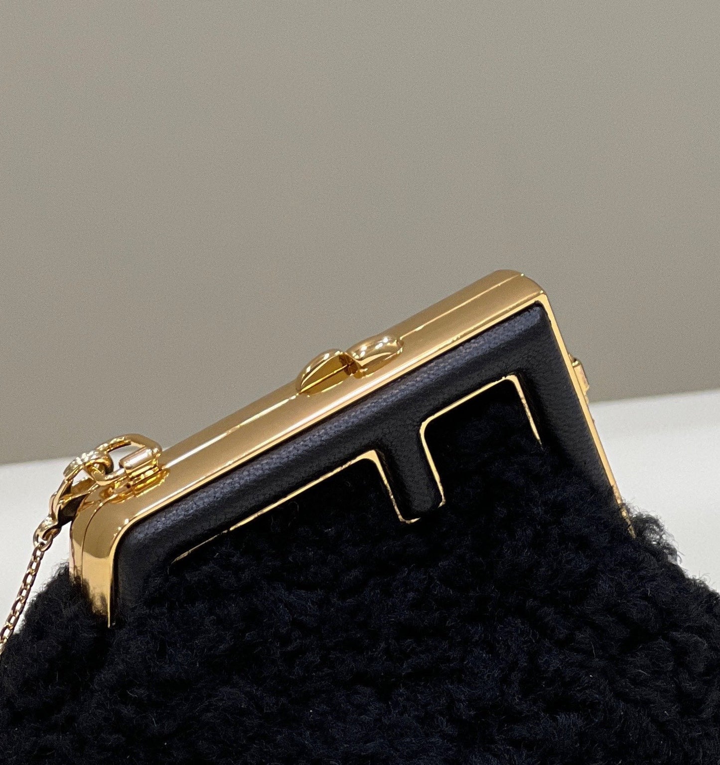 Fendi Fendirst Mini Black Mink Bag For Woman 11.5cm/4in