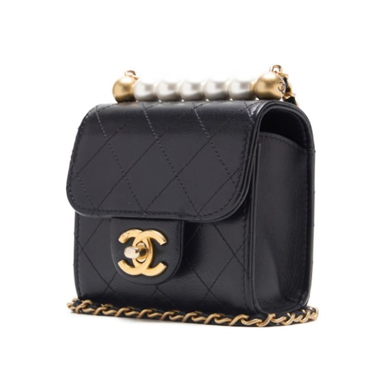 CHANEL 【CHANEL】Mini Trace Pearl Chain Shoulder  Black  Shoulder Bag Mini Shoulder Bag  Bag Hybrid 【 Ship】