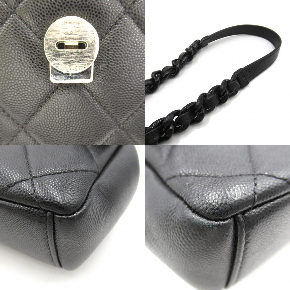 Chanel Chain Shoulder Shoulder Bag Caviar Caviar Black