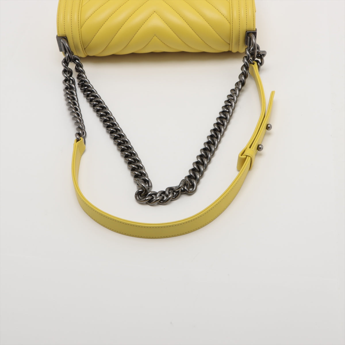 Chanel Boy Chanel 25  Chain Shoulder Bag V Stitch Yellow Silver