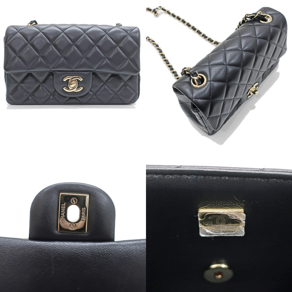 CHANEL Mini Flap Bag 20  Black G  GD Chain Shoulderbag Coco Black