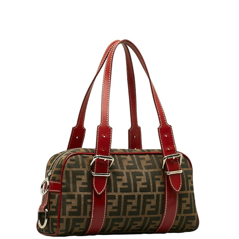 FENDI Zucca Shoulder Bag in Monogram 8BR149 Brown Red