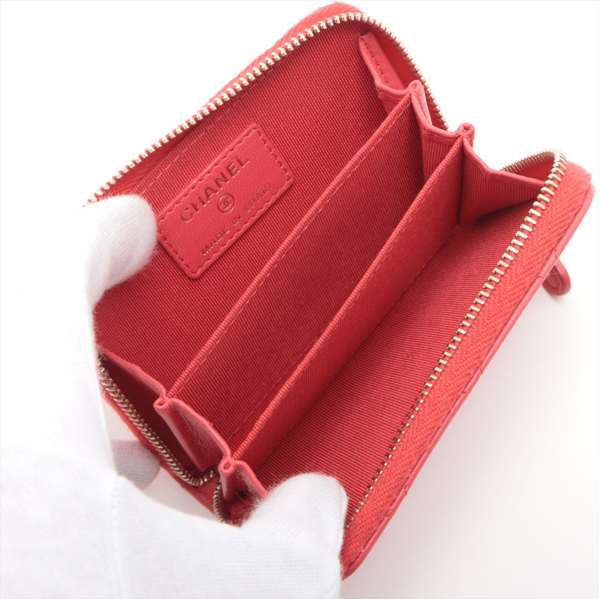 Chanel Mattrase  Coin Case Red G  25th