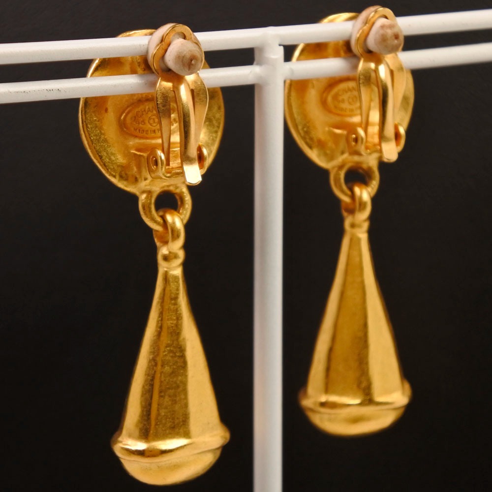 Chanel Earring Swing/Coco G  Gold 96P  29.8g  A-Rank Earring