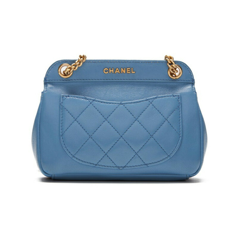 CHANEL 【CHANEL】 Mini Traverse Roundflip Chain Shoulder  Blue (Gen Gold ) Shoulder Bag Miniature Shoulder Bag  Bag Hybrid 【 Ship】 Acoustic Online