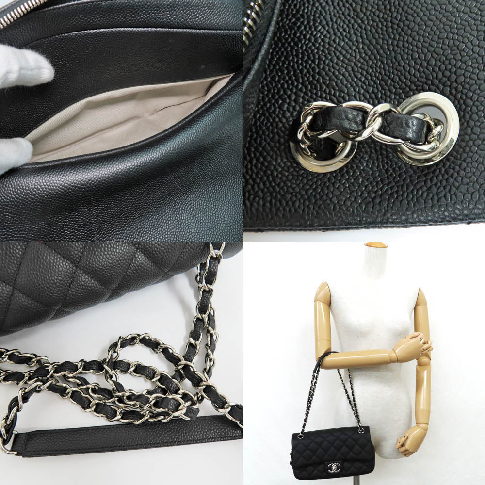 CHANEL A67741 Chanel Matrasse Chain Shoulder Bag St Caviar S Black Silver G  20th Coco Leather