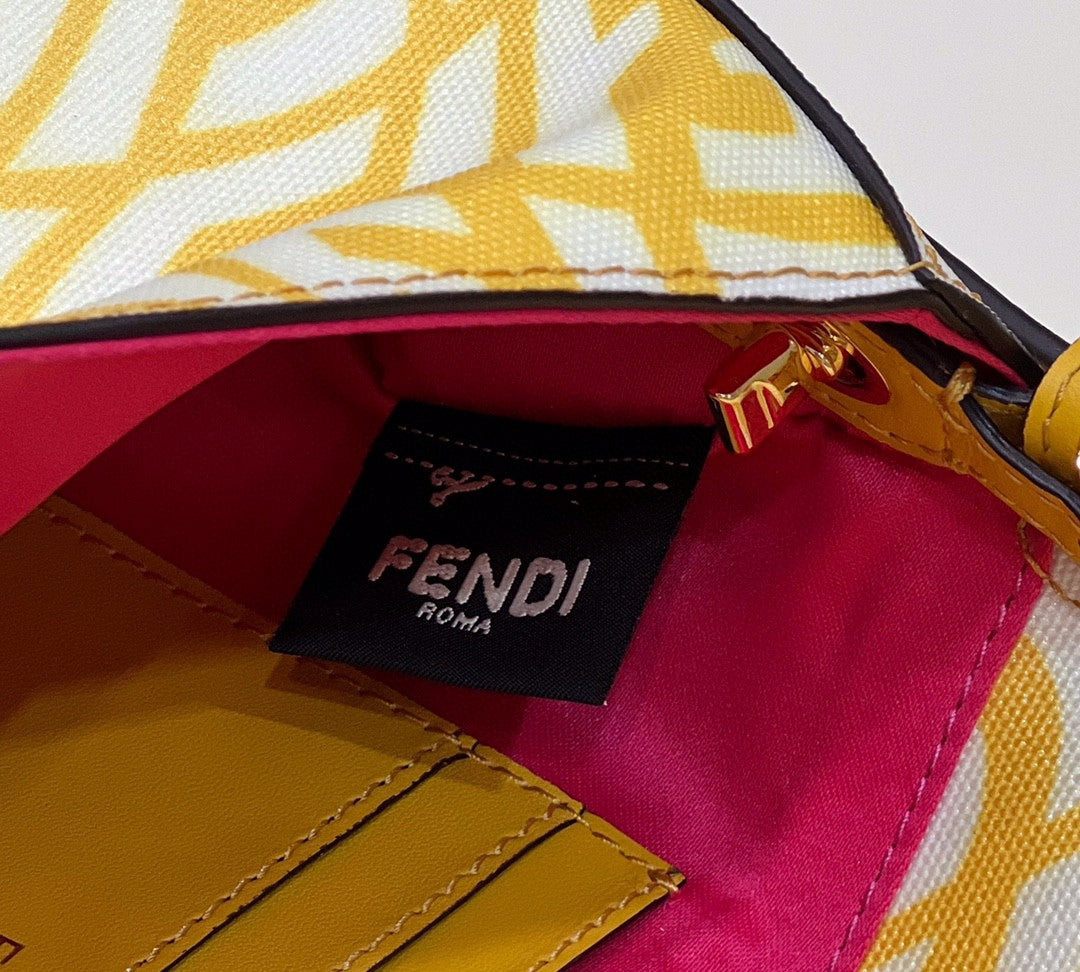 Fendi Mini Baguatte 1997 Yellow Glazed Bag For Woman 19.5cm/7.5in