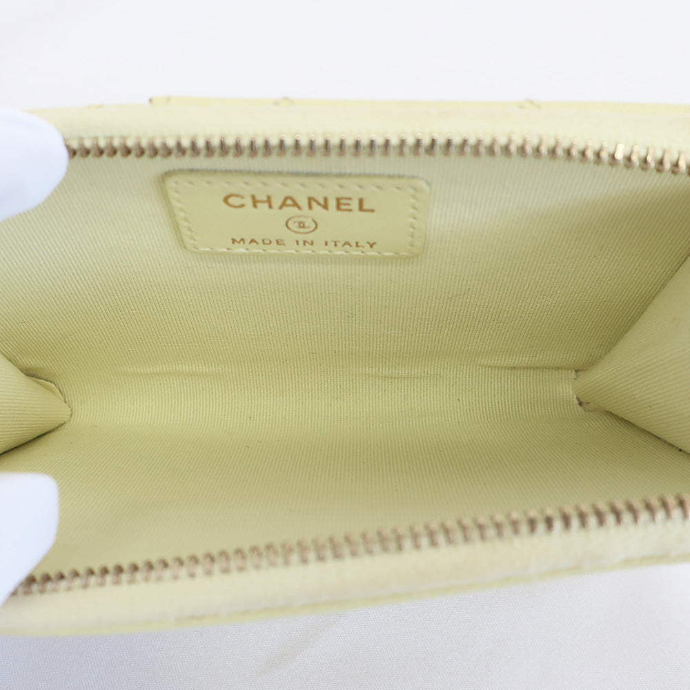 Chanel Coin Box Card Box L   Yellow Caviar S G  Coco Wallet Small