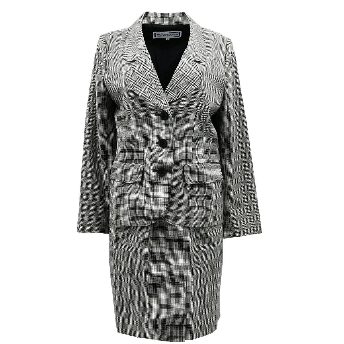 Yves Saint Laurent Setup Suit Jacket Skirt Gray #M #S