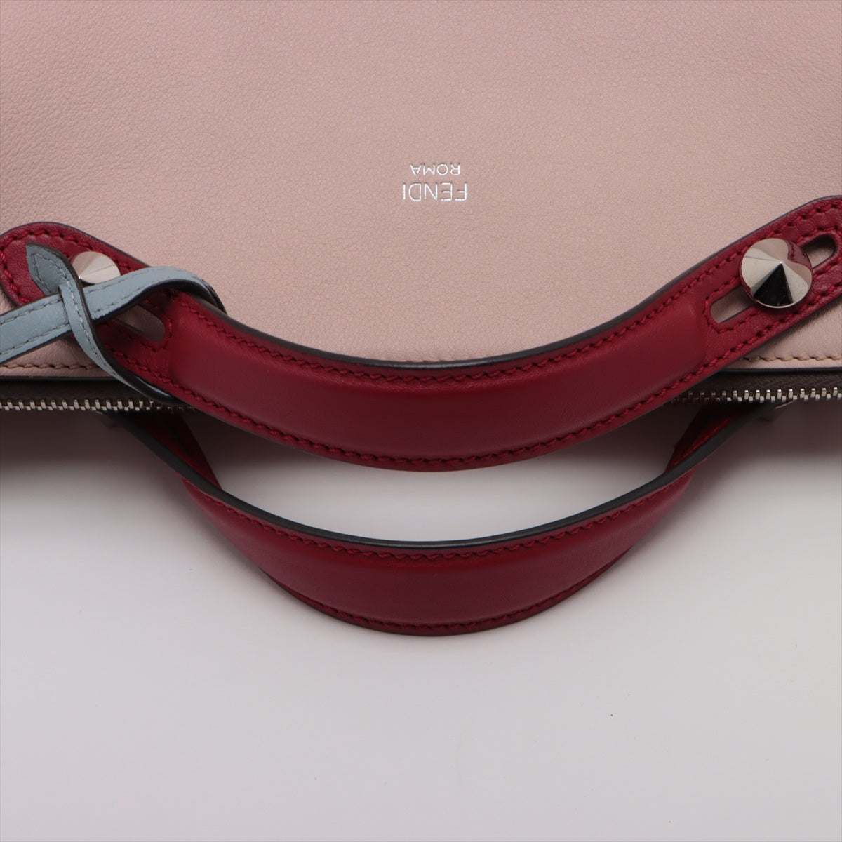 Fendi Byzaw Medium Leather 2WAY Handbag Red  Pink 8BL124