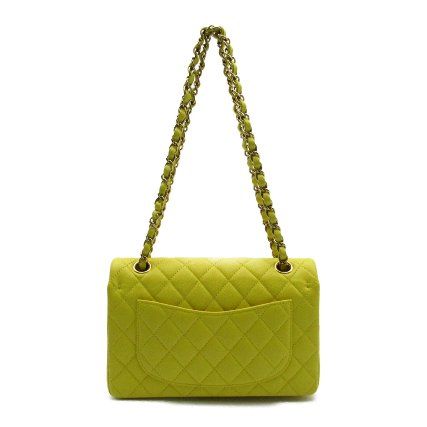 Chanel Double Flap Chain Shoulder Bag Double Flat Chain Shoulder Bag Caviar S (Green )  Yellow  ()