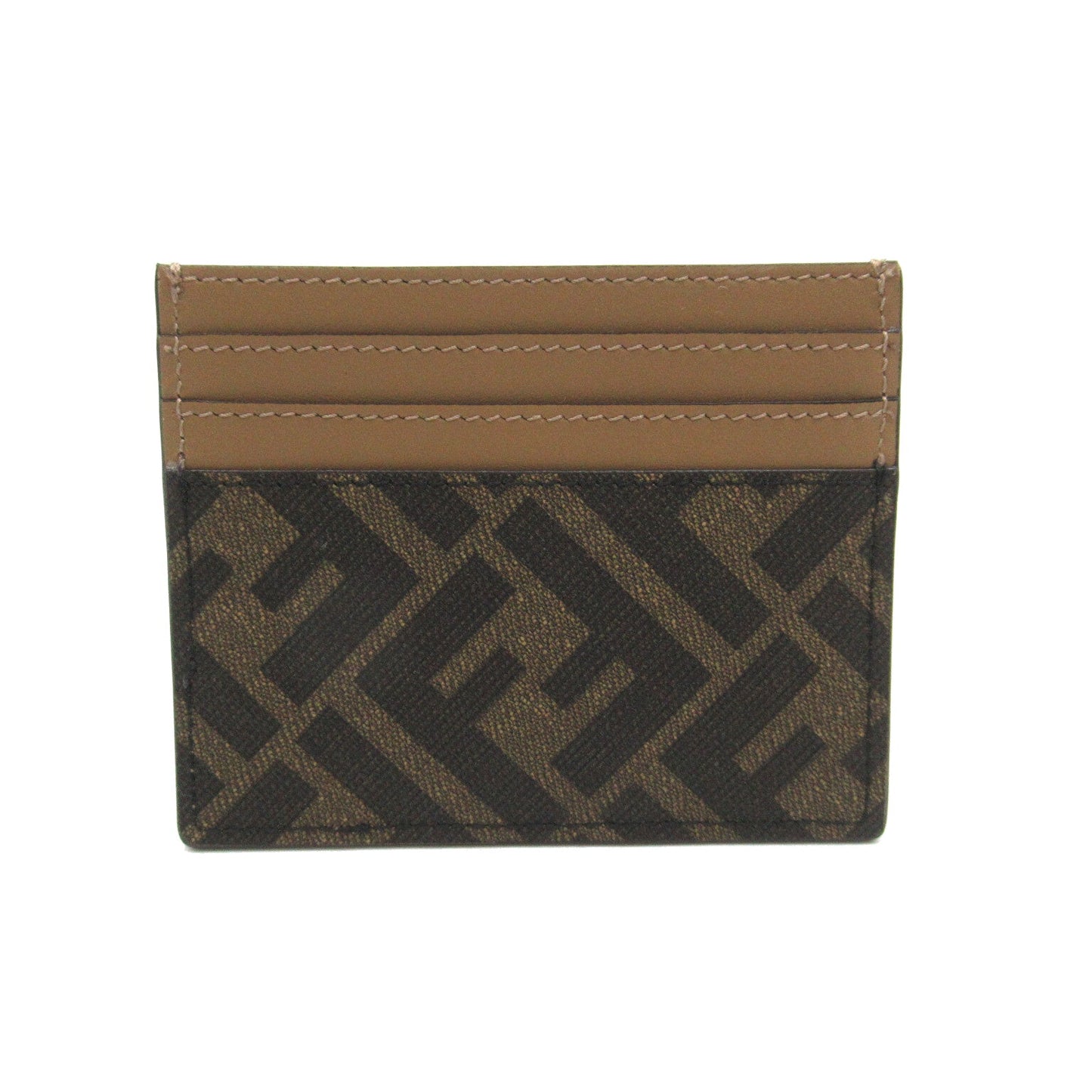 Fendi Fendi Card Box Accessories PVC Coated Canvas   Brown 7M0164AJF8F1EGA