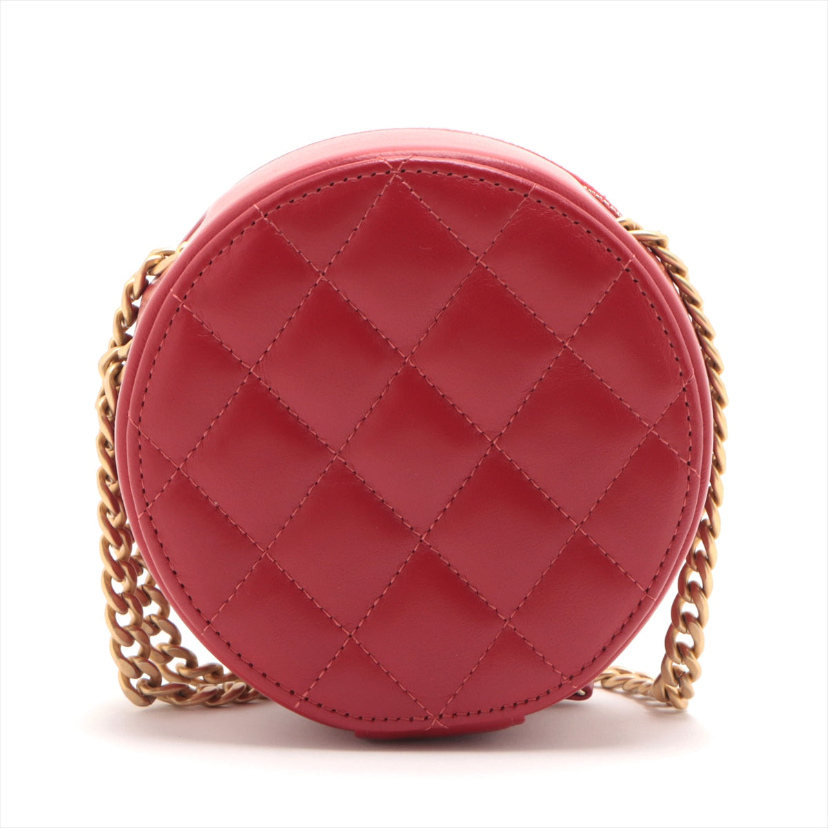 Chanel Lambskin  Chain Shoulder Bag Red G