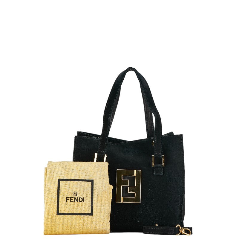 Fendi FF Logo Tote Bag Shoulder Bag 2WAY Black   Fendi