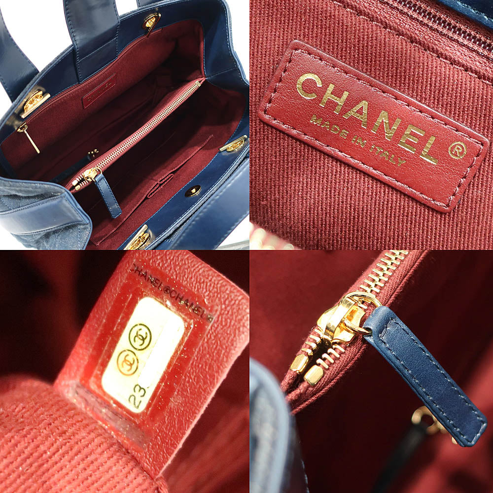 CHANEL Bag Matrasse A93559 Denim/Leather Blue  G  CC Mark 2WAY Hand/Chain Shoulder Woman 23rd /8-digit  Certificate Box