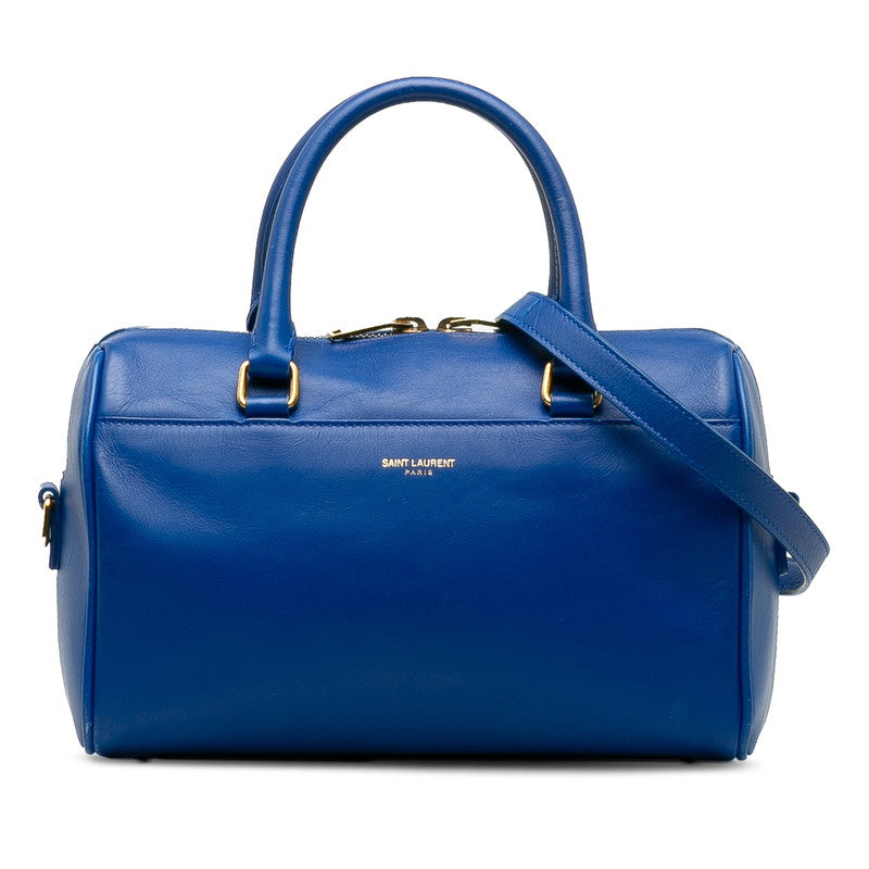 Saint Laurent Mini Duffle in Calf Leather Blue 330958