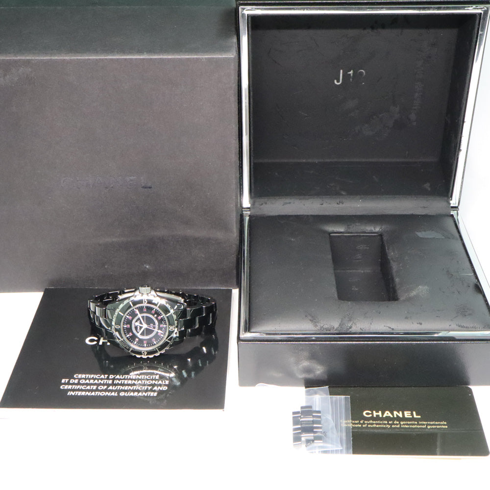 Chanel J12 33mm H1634 Black Ceramic 12P Ru Quartz Boys