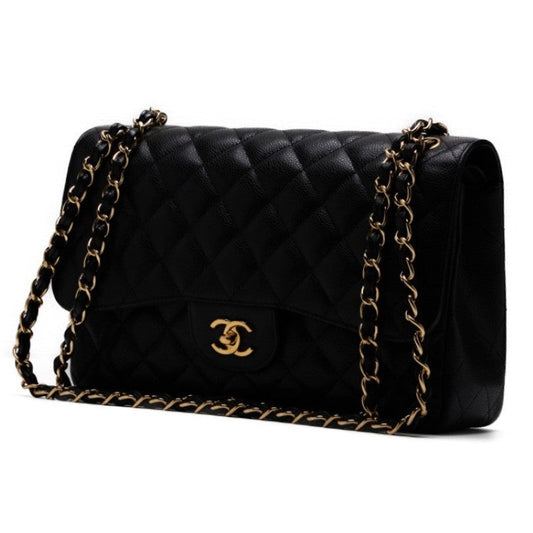 CHANEL Deca Double Flap Turnlock Chain Shoulder Caviar S Black  Shoulder Bag Mini Shoulder Bag  Shoulder Bag Hybrid