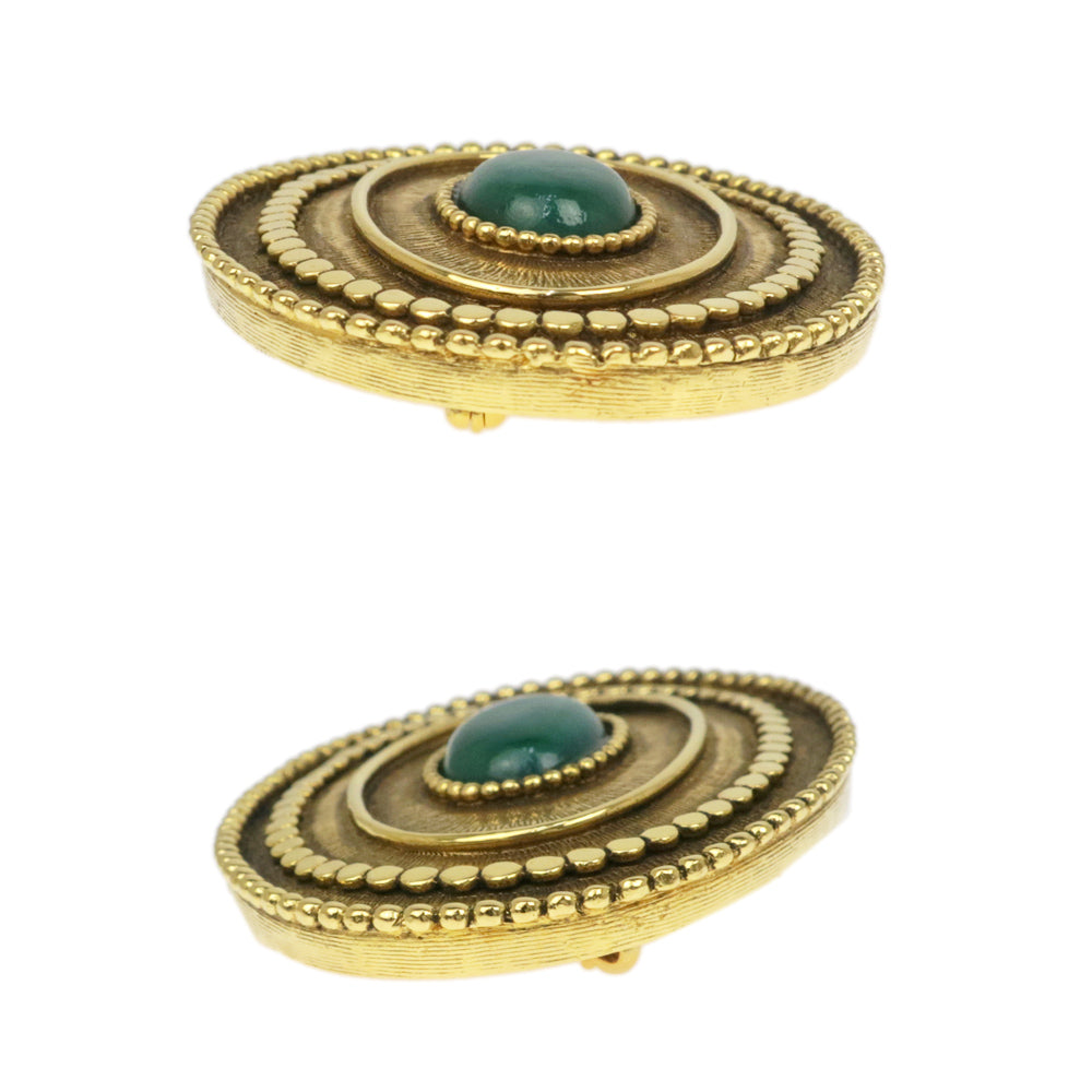 Chanel Vintage Brooch 168 Oral G Green Mini