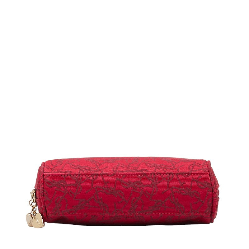 Saint Laurent Monogram Logo Pouch Red Canvas  Saint Laurent