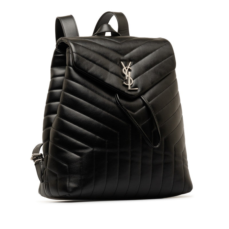 San Laurent Monogram Rule Medium Lock Backpack 487219 Black Leather  Saint Laurent