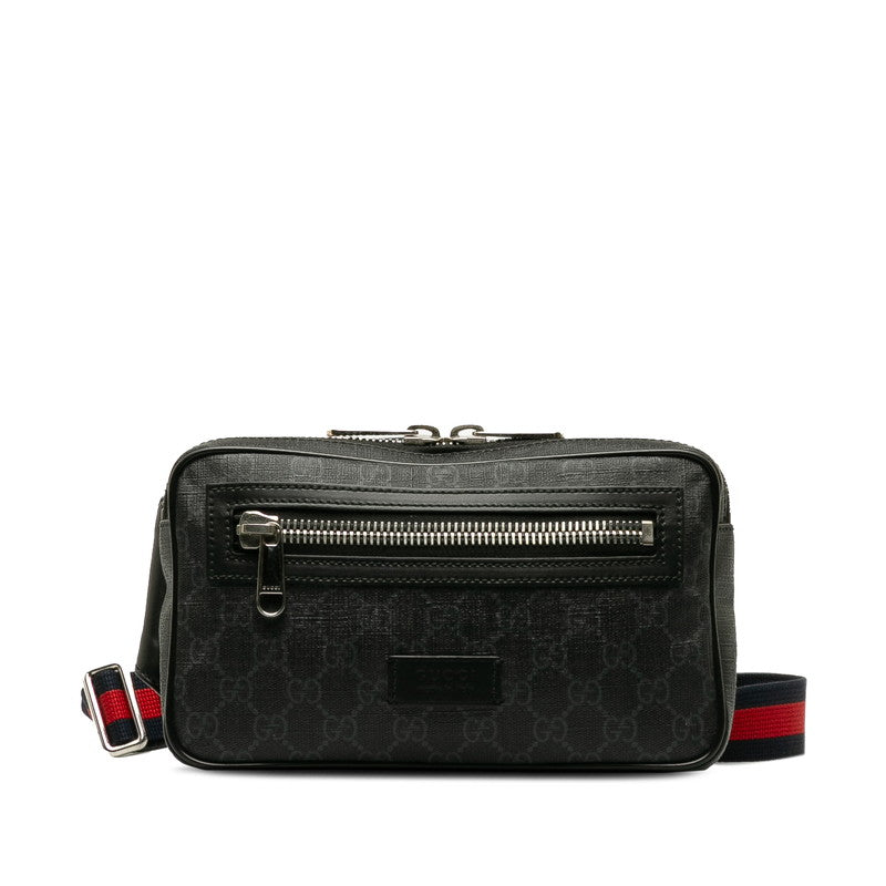 GUCCI GG Supreme 474293 Body Bag Belt Bag Black