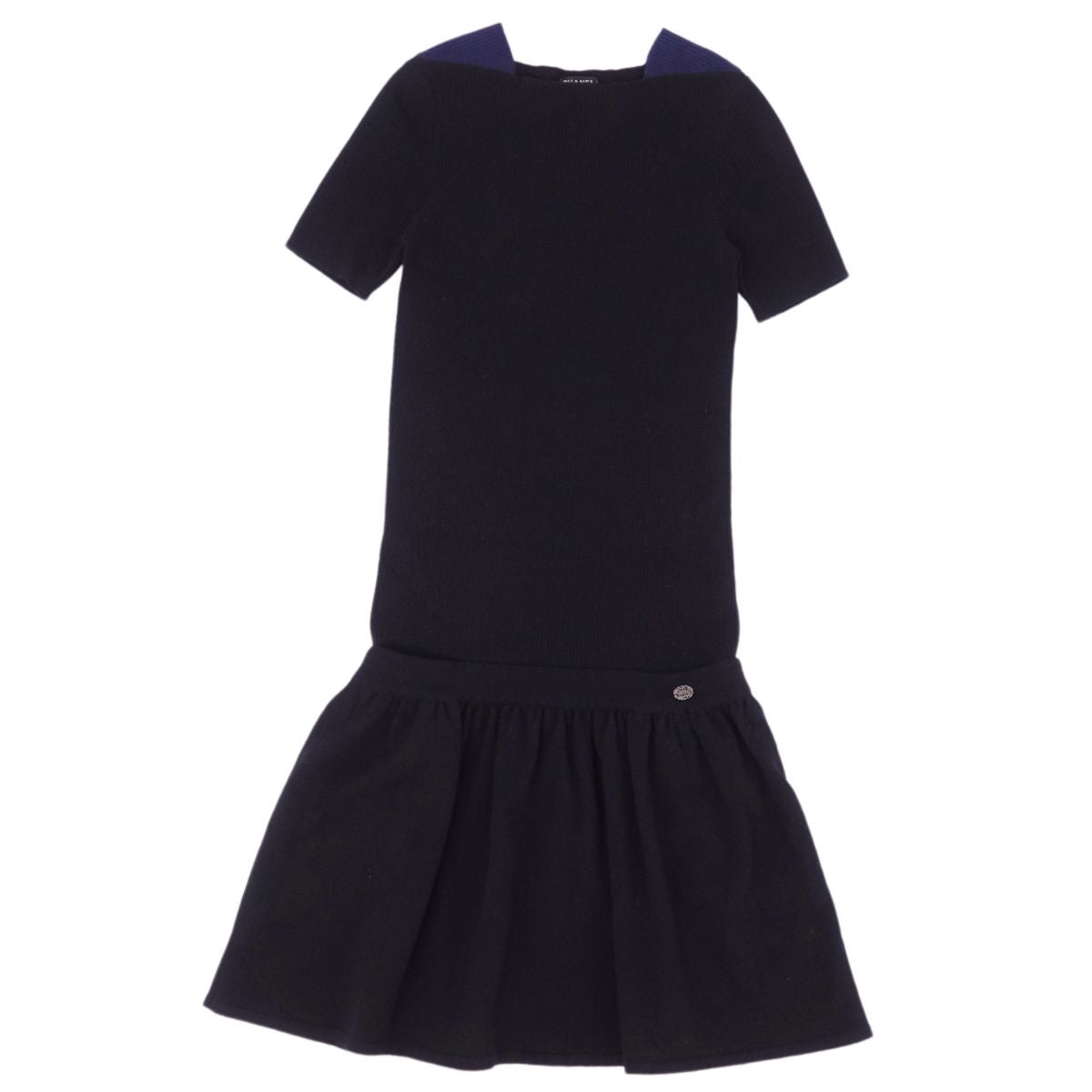 Chanel Chanel e One Earrings Dress y Short Sleeve Coco Wool Cashmereia Tops  36 (S equivalent) Black/Navey -Two-Two-Two-Two-Two-Two-Two-Two-Two-Two-Two-Two-Two-Two-Two-Two-Two-Two-Two-Two-Two-Two-Two-Two-Two-Two-Two-Two-Two-Two-Two-Two-Two-Two-Two-