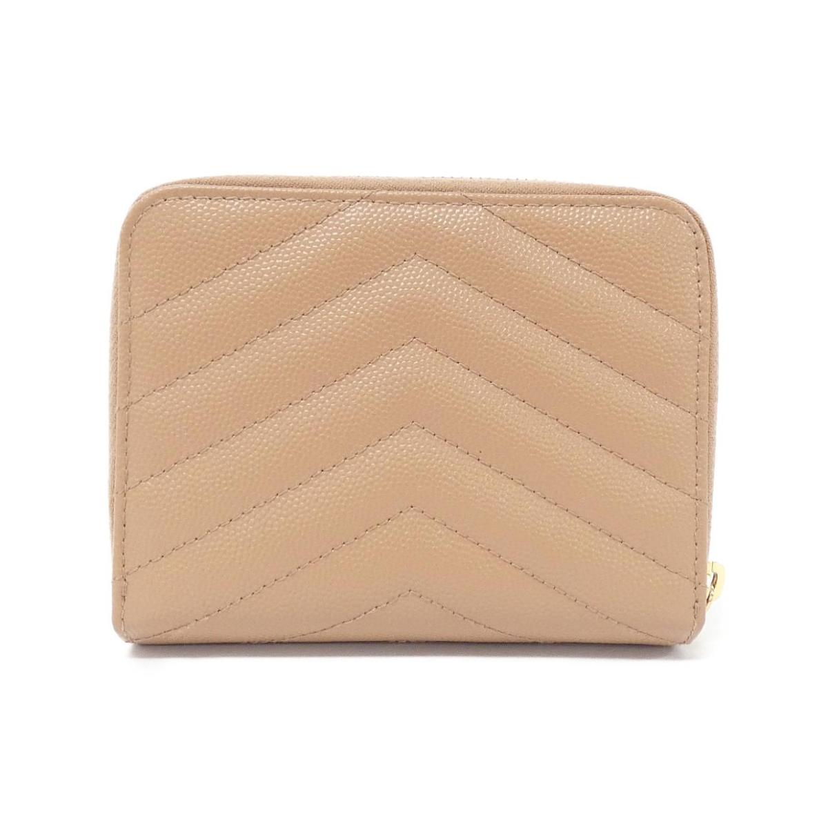 Saint Laurent Zip Coin Wallet Beige 668288 BOW01