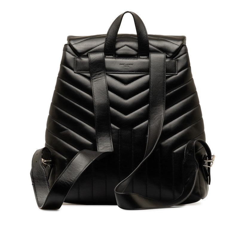 San Laurent Monogram Rule Medium Lock Backpack 487219 Black Leather  Saint Laurent